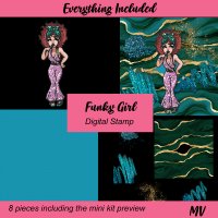 Funky Girl Stamp or Mini Kit